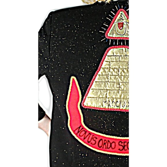 Desperately Seeking 80s Pyramid Style Size Medium Black Glitter Susan Jacket - Picture 10 of 11